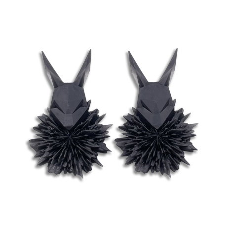 Earrings FluffyBunny 3,5cm black