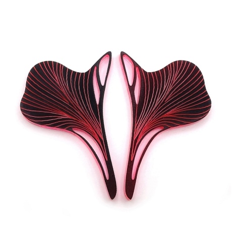 Earrings Naya 3,8cm pink/black