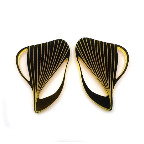 Earrings Rany 3,3cm yellow/black