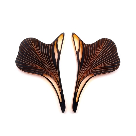 Earrings Naya 3,8cm orange/black