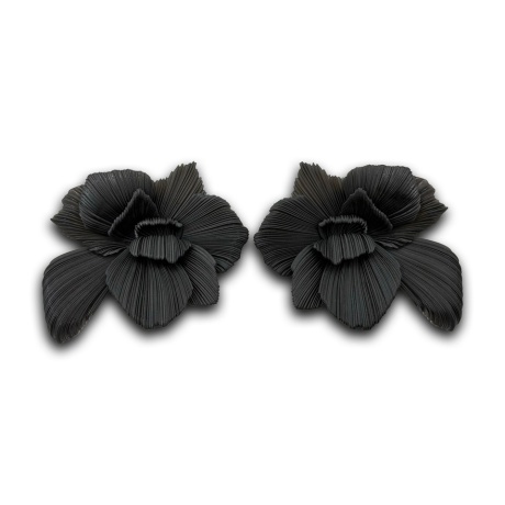 Earrings Magnoolia 3cm black