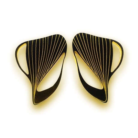Earrings Rany 3,3cm yellow/black