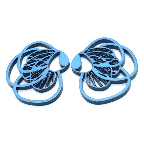 Earrings MOON 4,7cm light blue